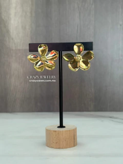 Aretes de acero inoxidable - flor hawaiana grande - comprar en línea