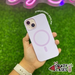 Magsafe Silicon Lila Case para iPhone 15 Pro Max