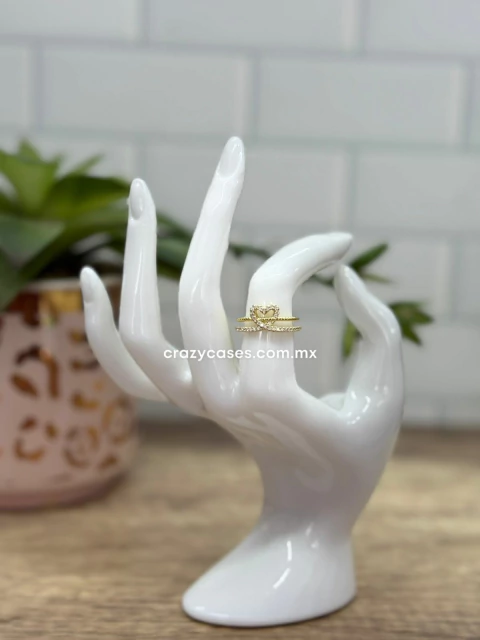 Anillo acero dorado ajustable - Corazón nudo - comprar en línea