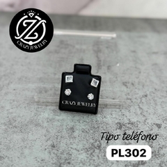 Curvo cuadro diamantado tipo teléfono- Plata