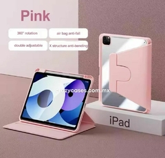 Case iPad carpeta baby pink giratoria 360