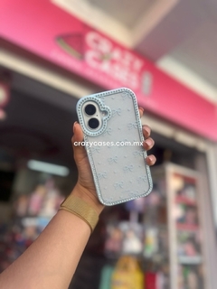 Case coquette cristales Baby blue ip 16 Pro Max