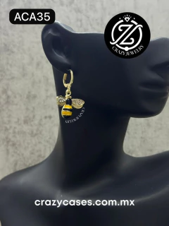 Arracada abejorro esmaltado colgando - Acero inoxidable en internet