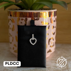 Corazón silueta con cristales - dije de Plata .925