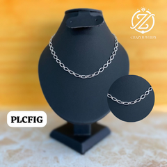 Cadena de Plata Italiana - tipo Figaro diamantada