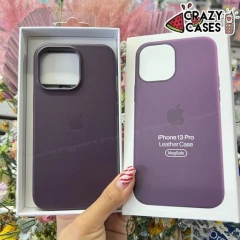 Apple Leather-Original Case púrpura 13 pro