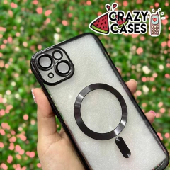 MAGSAFE METALLIC BLACK CON PROTECCIONES PARA CÁMARAS IP 14 plus