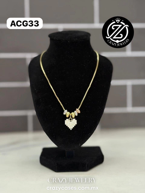 GARGANTILLA DE ACERO - CORAZÓN BOLITAS FLORENTINAS - comprar en línea