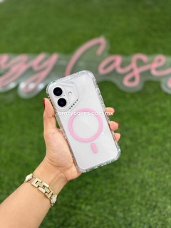 Case uso rudo clear MagSafe pink glitter iPhone 16 Pro - Crazy Cases