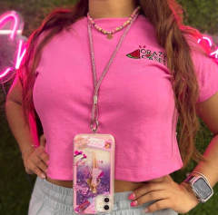 Collar pink diamante universal