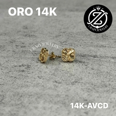 Aretes Van Cleef con palomita- Oro 14K italiano