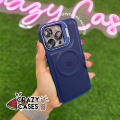 case magsafe dark blue/soporte ip 15 pro max