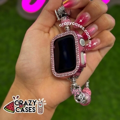 Bumper cristales Barbie pink 40mm + mica hidrogel - Crazy Cases