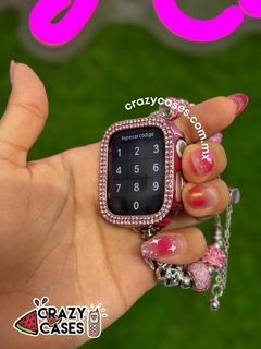 Bumper cristales Barbie pink 40mm + mica hidrogel en internet