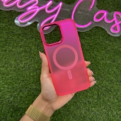 Case MagSafe rosa neón iPhone 15 pro max