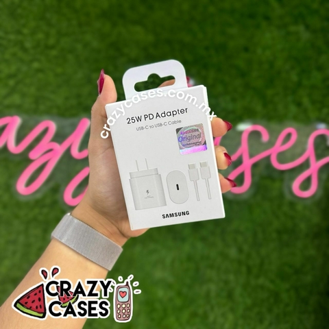 Cargador Samsung 25W original -color blanco
