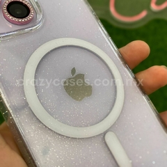 Case MagSafe glitter Transparente tipo gear uso rudo iPhone 14/15 plus - comprar en línea