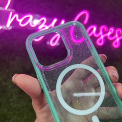 Magsafe glitter aqua uso rudo- ip 14 pro max - comprar en línea