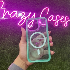 Magsafe glitter aqua uso rudo- ip 13/14 - Crazy Cases
