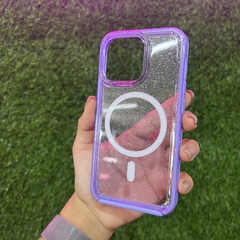Magsafe Glitter lila uso rudo ip 13/14 - tienda en línea