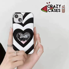 Barbie heart black ip 6/7/8 PLUS - Crazy Cases