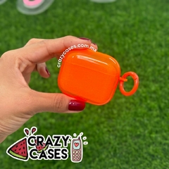 Case naranja neón transparente airpods 3gen