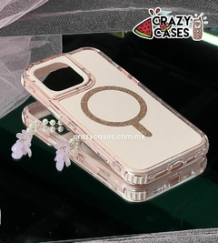 Uso rudo MagSafe glitter pink sand ip14 pro max