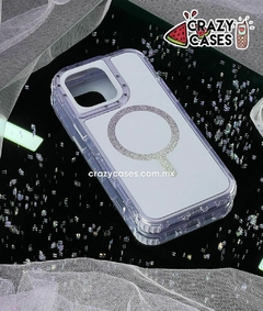 Uso rudo MagSafe glitter baby lila ip 15