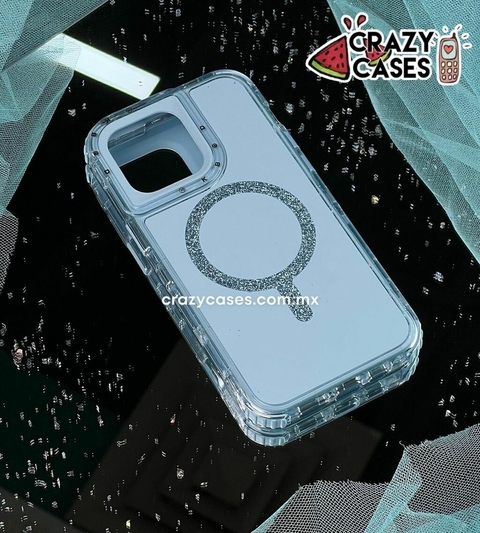 Uso rudo MagSafe glitter baby blue iPhone 16 Pro