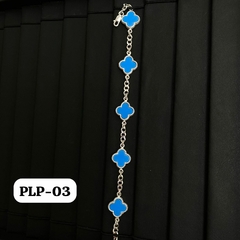 Trébol Pulsera Azul