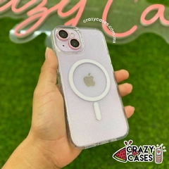 Case MagSafe glitter Transparente tipo gear uso rudo iPhone 15 pro Max