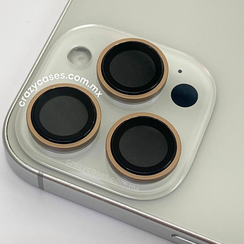set protección de cámaras golden titanio ip 16pro / 16 max
