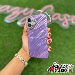 Case Marmol Lila/Protector de Cámaras Glitter ip16 Plus - comprar en línea