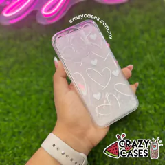 Case corazones white ip 15 pro