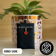 Dije de Trébol Esmaltado- Oro 10K