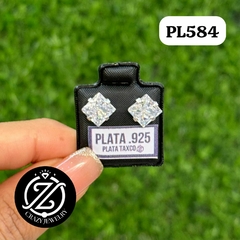 Circonia cuadrada grande - plata