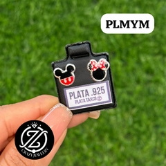Minnie y mickey esmaltados- plata