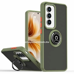 Case verde militar con soporte - Oppo Reno 12 5G