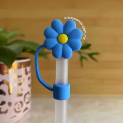 cubre popote flor azul