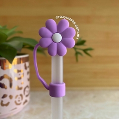 cubre popote flor morada