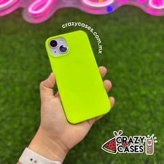 Case silicon verde magsafe - ip 15