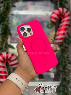 Case silicon magsafe rosa neón - ip 15 pro max en internet