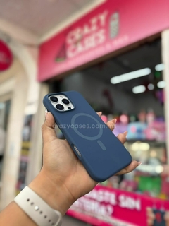 Case magsafe silicon azul marino - ip 14 pro max - comprar en línea
