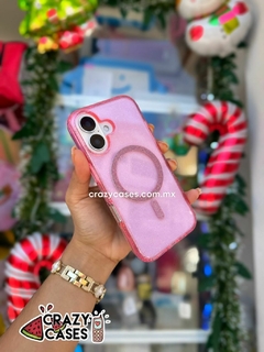 Case MagSafe glitter pink tipo gear ip 15