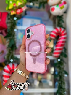 Case MagSafe glitter pink tipo gear ip 15 plus - comprar en línea