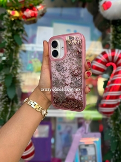 Case mariposa glitter rose gold Ip 15 - comprar en línea