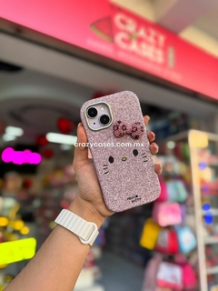 Case hello kitty glitter pink ip 15 pro