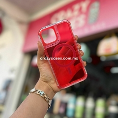 Uso rudo MagSafe clear roja borde transp Ip 13/14