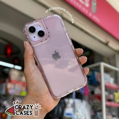 Case uso rudo baby pink glitter transparente ip 13/14 - comprar en línea
