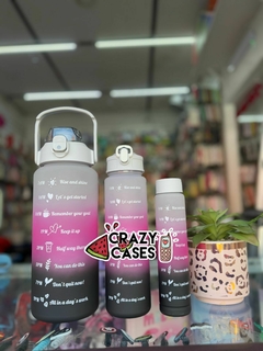 Set de botellas / termos motivacionales